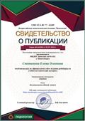 Свидетельство о публикации Сметаниной Е.О. от 02.07.2019 года на тему "Безопасность детей летом"